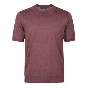 Zanone Short-Sleeved Wool Sweater With Classic Crew Neckline - NWT
